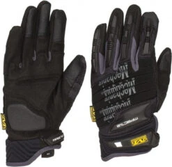 Mechanix Wear Size L (10) Synthetic Leather/Spandex/Lycra/TPR Anti-Vibration/Impact Protection Work Gloves For Mechanics & Lifting, Uncoated, Hook & Loop Cuff, Full Fingered, Black, Paired MP2-05-010 - 09398868
