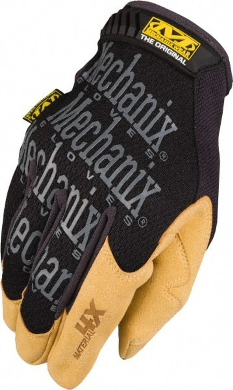 Mechanix Wear Size L (10) Synthetic Synthetic Blend General Protection Work Gloves For General Purpose, Uncoated, Hook & Loop Cuff, Full Fingered, Black, Paired MG4X-75-010 - 70662341