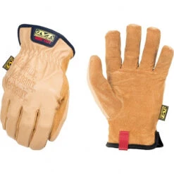 Mechanix Wear Size L, ANSI Cut Lvl A9, Genuine Leather Cut & Puncture Resistant Gloves Elastic Cuff, Brown, Paired LD-C75-010 - 46725891