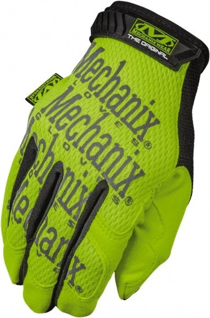 Mechanix Wear Size M (9) Synthetic Synthetic Blend General Protection High Visibility Work Gloves For General Purpose, Uncoated, Hook & Loop Cuff, Full Fingered, Hi-Vis Yellow, Paired SMG-91-009 - 53365409