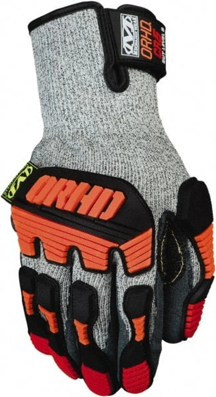 Mechanix Wear Size S (8), ANSI Cut Lvl 4, Puncture Lvl 4, Abrasion Lvl 1, Nitrile Coated 13-Guage Knit Cut Resistant Gloves 11" Long, Palm & Fingers Coated, 13-Gauge Knit Lining, Open Cuff, Gray, Paired KHD-CR-008 - 57300170