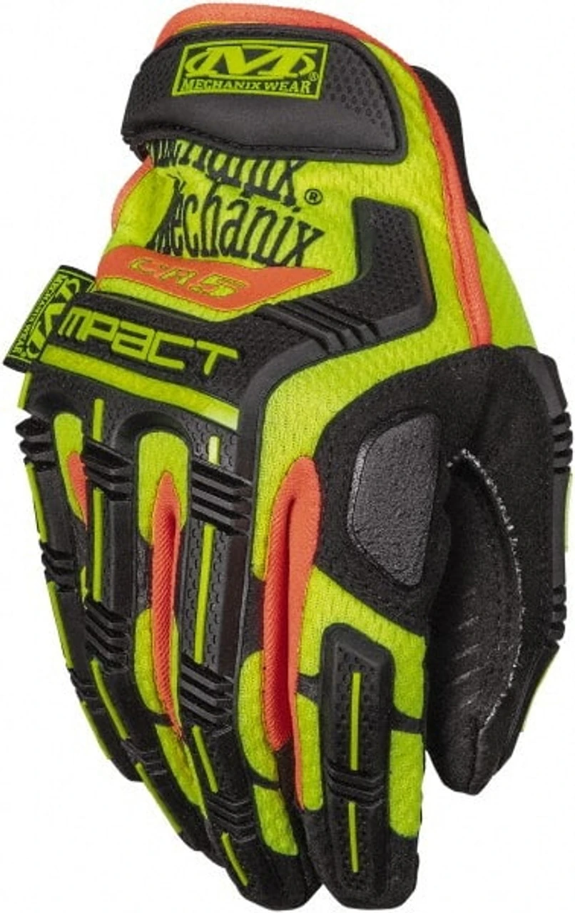 Mechanix Wear Size 2XL (12), ANSI Cut Lvl 4, Puncture Lvl 5, Abrasion Lvl 3, Synthetic Leather Cut Resistant Gloves 10.25" Long, ArmorTex Cut Lining, Hook & Loop Cuff, Hi-Vis Yellow, Paired SMP-C91-012 - 57300188