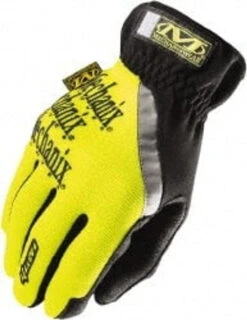 Mechanix Wear Size XL High Visibility Work Gloves For Mechanics & Lifting, Uncoated, Elastic Band Cuff, Full Fingered, Hi-Vis Yellow, Paired SFF-91-011 - 70708706
