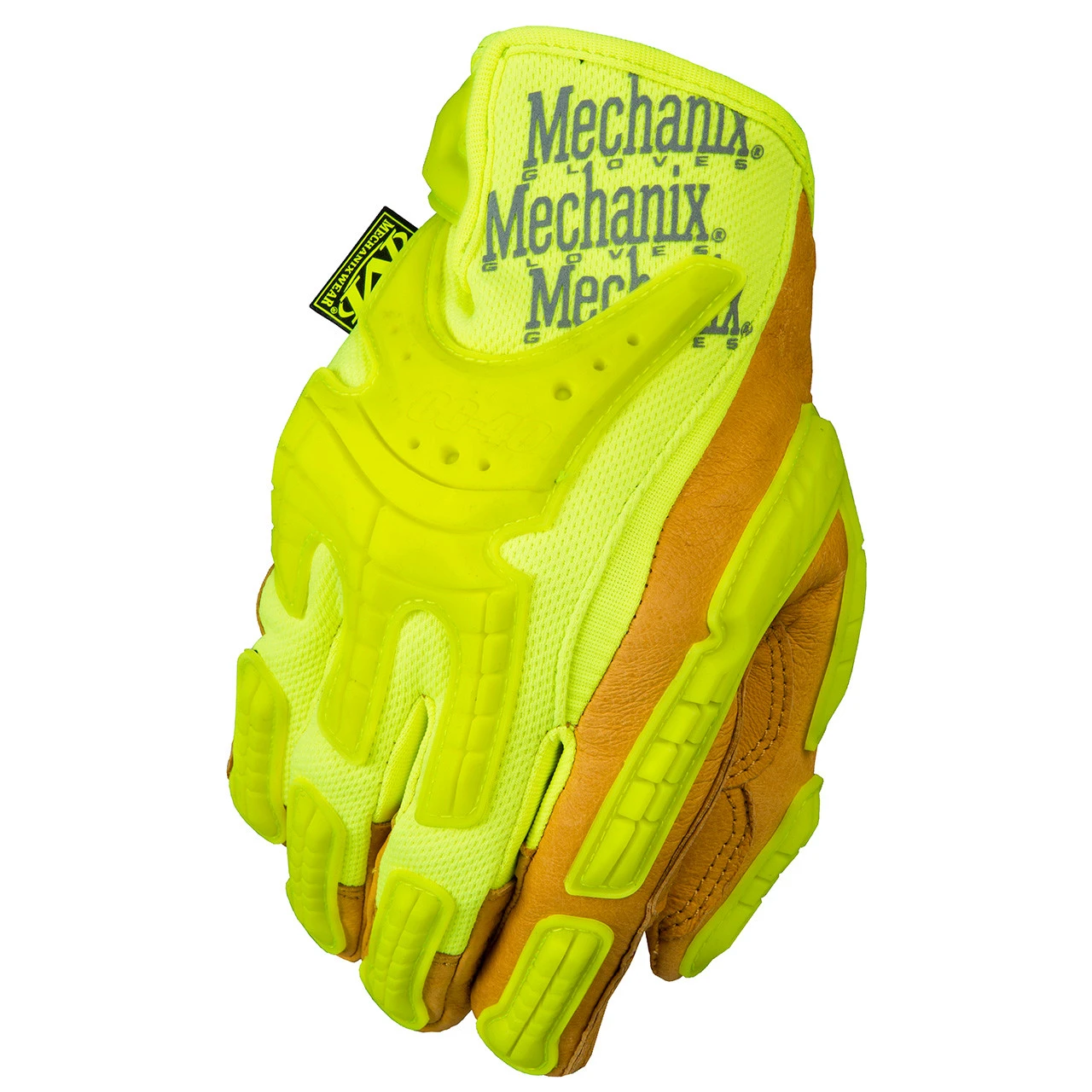 Mechanix Wear Hi-Viz CG Heavy Duty Leather Impact Gloves, X-Large - CG40-91-011 - Image 2