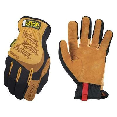 Mechanix Wear Mechanics Gloves: M ( 9 ), Mechanics Glove, Full Finger, Pigskin, Brown, 1 PR